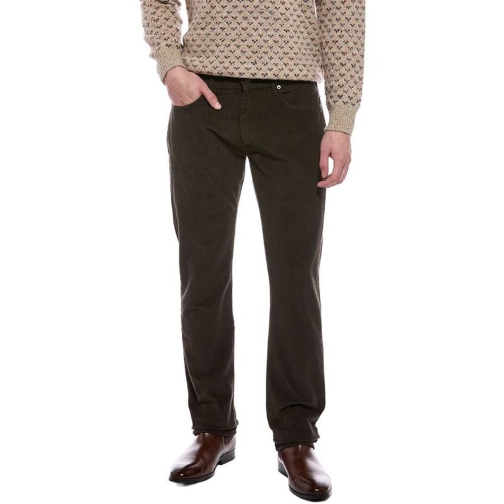 7 For All Mankind Mens Corduroy Dark Olive The Straight Jean, Green